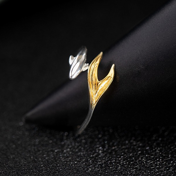 100％S925しろがね色  金魚 輪っか   高品質シルバアクセサリー
