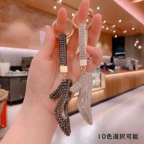 靴 ハイヒール バッグチャーム シューズ キーホルダー かわいい アクセサリー ラインストーン キーチェーン