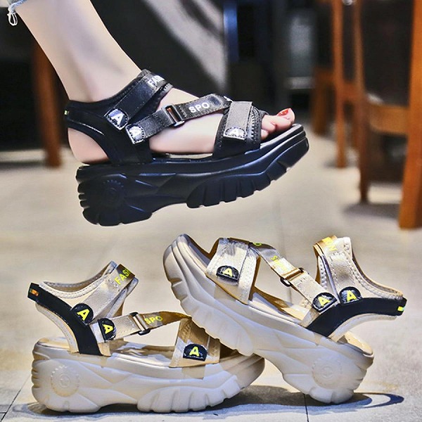 夏新品 厚底運動競技サンダル ベルクロサンダル夏