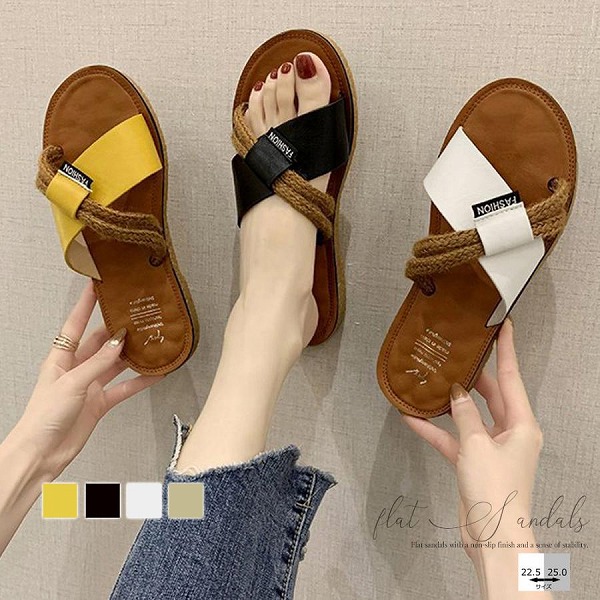 夏新品 フラットサンダル レディース