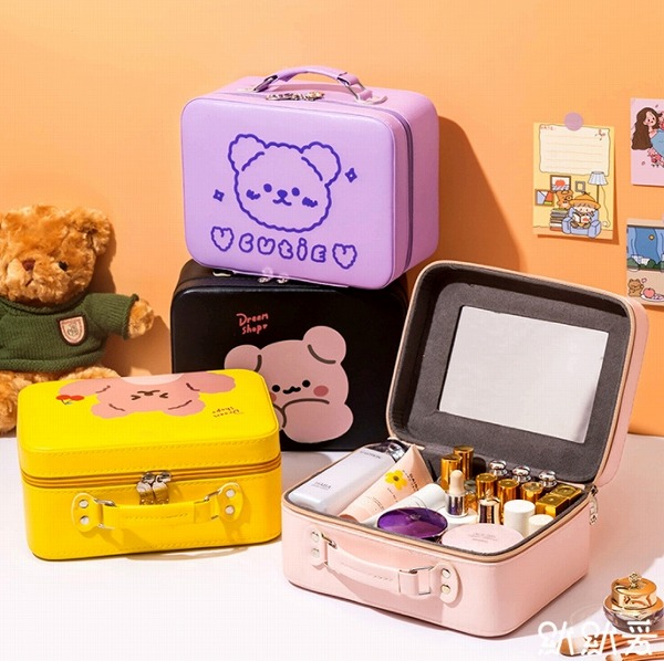 ins新作 収納バッグ 収納ポーチ 化粧品収納箱 化粧箱 可愛い 超人気 7色 韓国ファッション｜ドレミファソラ・ねこ