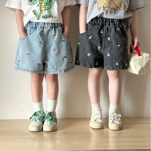【夏新作】韓国風 子供服★刺繍★ショートパンツ★ズボン★80-150cm 2色