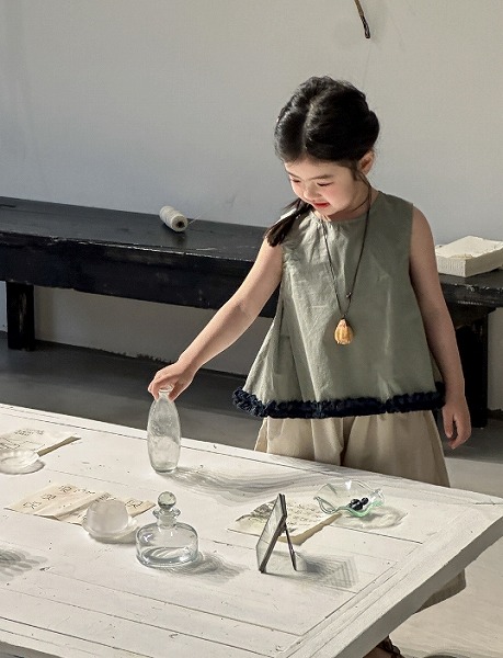 夏新作 韓国風小わっぱ服 キッズ服 ベビー服 ノースリーブ トップス 好いたらしい