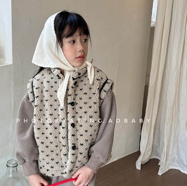 秋冬新作 子供服 韓国風子供服 厚めのタイプ ベスト コート着 80cm～130cm 2色