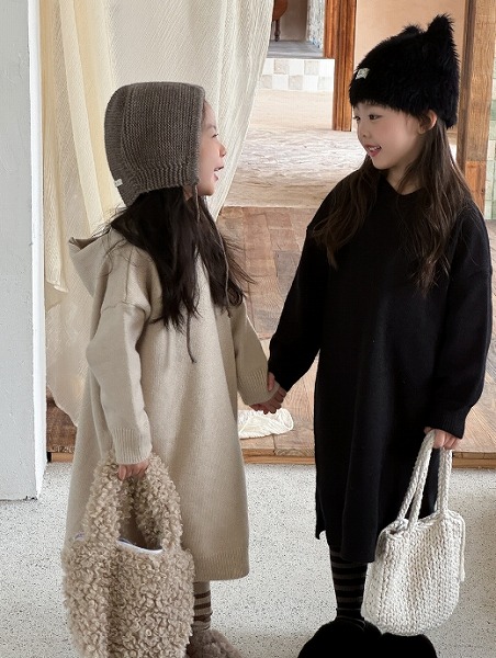 秋冬新作 子供服 ワンピース&パーカー 韓国風子供服 防寒 温かい 全3色