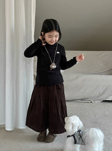 秋冬新作 子供服 韓国風子供服 無地コーデュロイロングパンツワイドパンツ 90-140cm