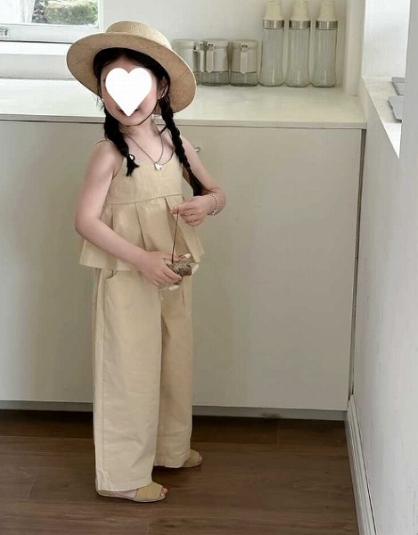 夏新作 韓国風子供服 女の子 ベビー服　キャミソール＆ロングパンツ　 100-160cm