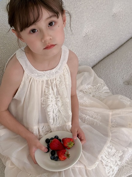 夏新作 韓国風子供服 ベビー服 キッズ服 ノースリーブ ワンピース キャミソールスカート