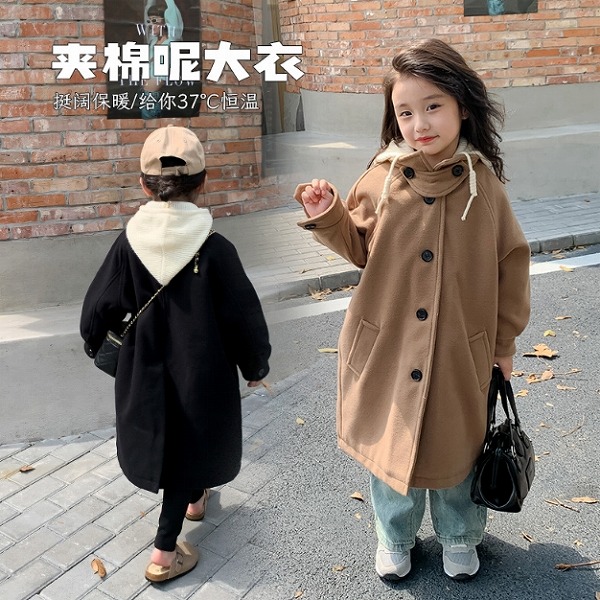 コート キッズ 韓国風子供服 秋冬 厚手 アウター 中綿コート チェスターコート ロングコート 2色