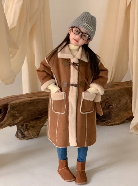 秋冬新作 韓国風赤ちゃん服 ベビー服 キッズ服 厚地の外套 ムートンコート 朦々たる 生あたたかい