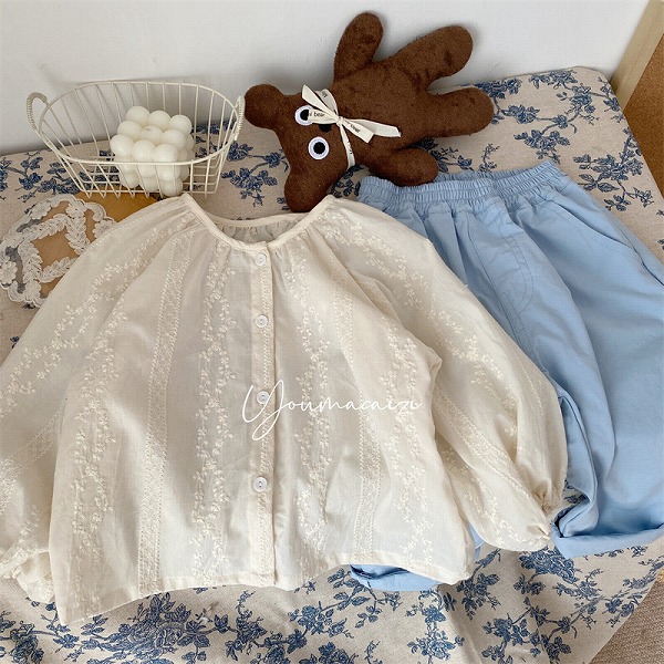 INS秋新作 韓国風子供服 ベビー服 キッズ トップス 長袖 シャツ ブラウス｜ドレミファソラ・ねこ