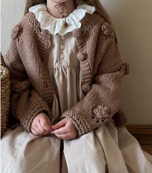 INS秋冬 韓国風子供服 ベビー服 ニット トップス 長袖 セーター カーディガン コート｜ドレミファソラ・ねこ