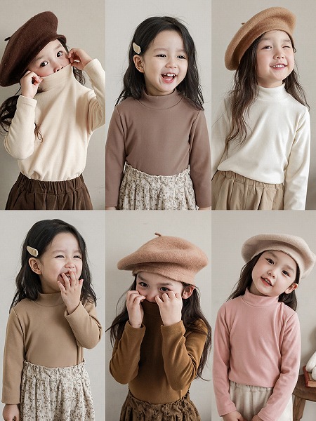 INS秋新作 韓国風子供服 ベビー服 キッズ 長袖 Tシャツ インナートップス 6色