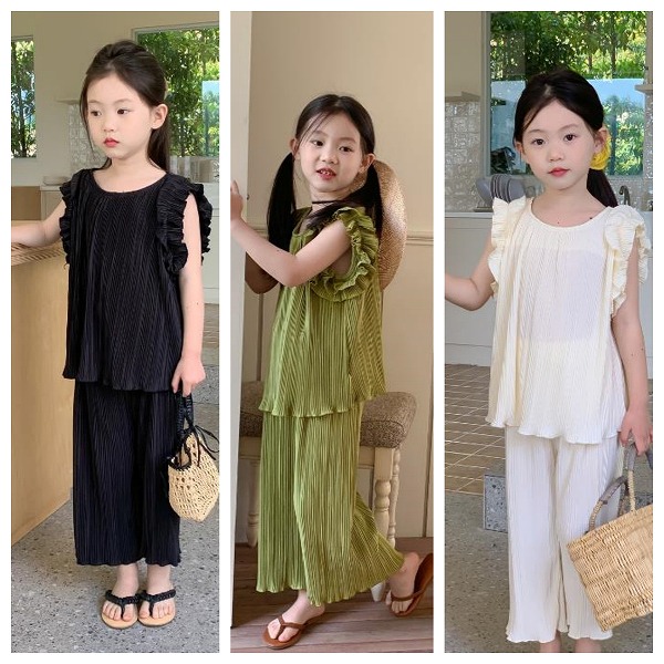 夏新作 韓国風赤ちゃん服 ベビー服 キッズ 御姉さん サロペッ トップス+ズボン 仕掛ける