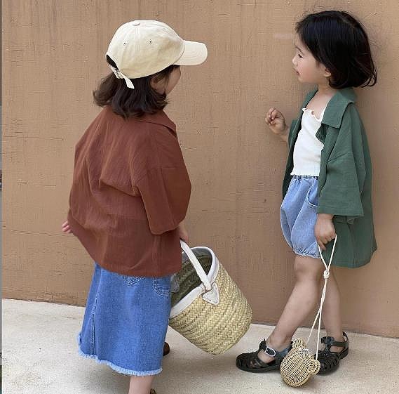 夏新作 韓国風小わっぱ服 ベビー服 キッズ 男女兼用 今めかしい長袖に着ている