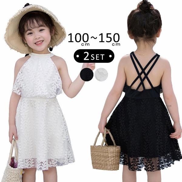 夏新品 キッズ水着 女の子 ワンピース セパレート パンツ 2点セット 着やすい｜ドレミファソラ・ねこ