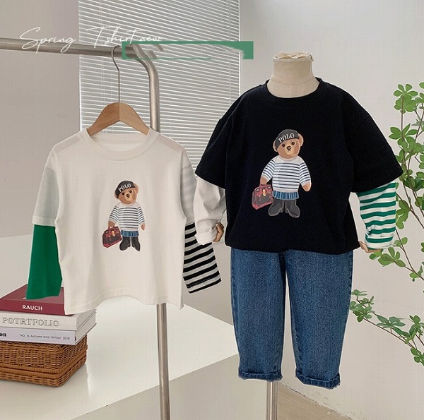 歳月新作 トップス キッズ 服 長袖 プルオーバー トップ 韓国風お子さん服 ベビー服 2色 80-140