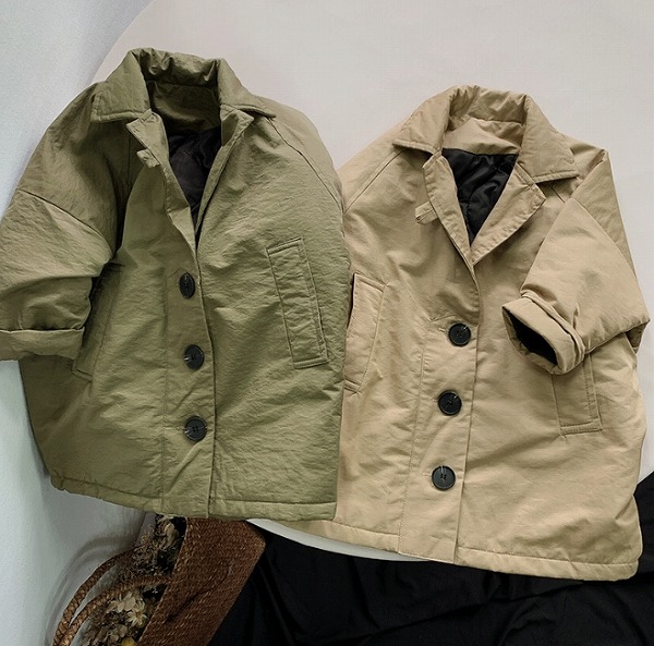 秋冬新作 キッズ服 厚手 モダンコート ポリエステル　 カーディガン コート 2色 80-130CM