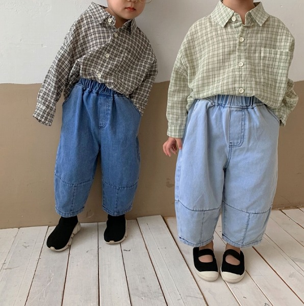 秋冬新作 韓国風子供服 ゆとり ズボン 長ズボン ジーパン ボトムス 韓国風 カジュアル 80-130CM 2色