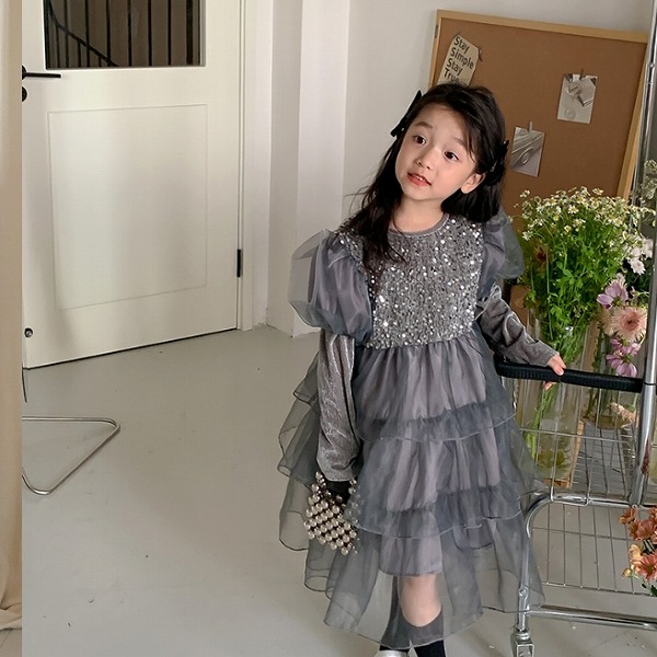 秋冬新作 キッズ 秋 衣装 長袖 衣装 うしろ帯 ロング丈 赤ちゃん衣装 90-140コマーシャル 2色