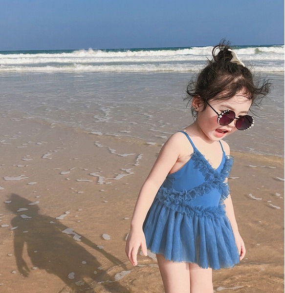 夏 韓国風子供服 水着 プール用品 レース ワンピース水着 女の子 2色