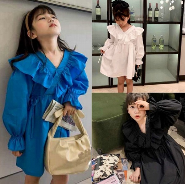 春夏 韓国風赤ちゃん服 ベビー服 長袖 衣装 好いたらしい うしろ帯 覆いかぶせる櫂 櫂 3色