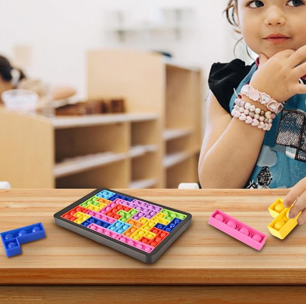 ップ バブル ブロック スクイーズ 知育玩具 テトリス シリコン カラフル 人気 ゲーム 子供 プレゼント
