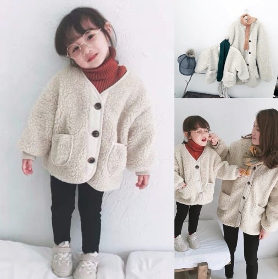 秋冬新作 韓国赤ちゃん服 親子服 アウター 厚地の外套 上衣 朦々たる 裏起毛 ベビー服 好いたらしい