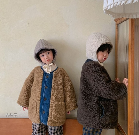 秋冬新作 韓国風赤ちゃん服 ベビー服 長袖 トップス アウター 厚地の外套 上衣 男女兼用 2色