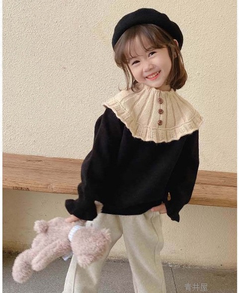 秋冬新作 韓国風赤ちゃん服 もの言う花 スウェーター トップス プルオーバー 編み物 朦々たる 裏起毛 生あたたかい 長袖 3色