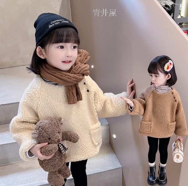 秋冬新作 韓国風赤ちゃん服 厚地の外套 朦々たる 生あたたかい ふわふわ キッズ 上衣 赤ちゃん厚地の外套 スウエット