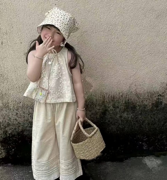 【夏新作】韓国風子供服 ベビー服 キッズ服 可愛い ★トップス+ズボン★90cm～140cm
