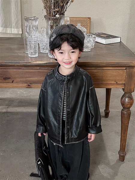 冬新品 韓国風赤ちゃん服 ベビー服 キッズ服 ライダースジャケット 革ジャン 厚地の外套お出かけ 裹起毛