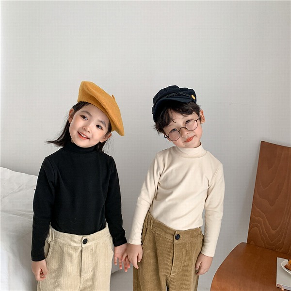 秋冬新作 韓国風子供服 ベビー服 キッズ服 長袖 Tシャツ トップス インナー 2色