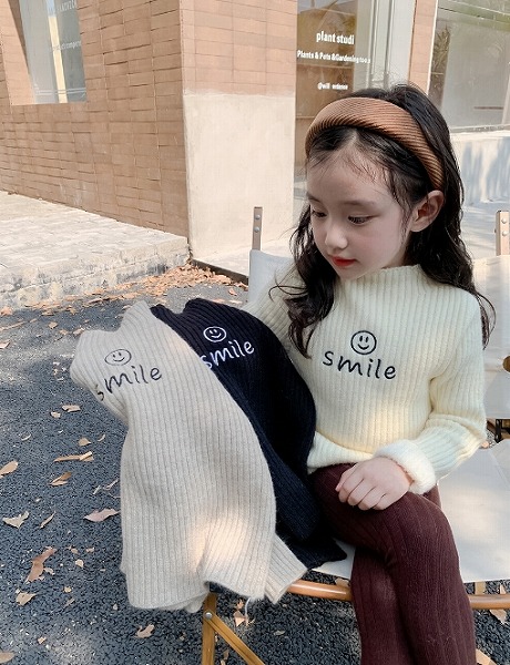 秋冬新作 韓国風子供服 ベビー服 キッズ服 長袖 セーター ニットトップス インナー 3色｜ドレミファソラ・ねこ