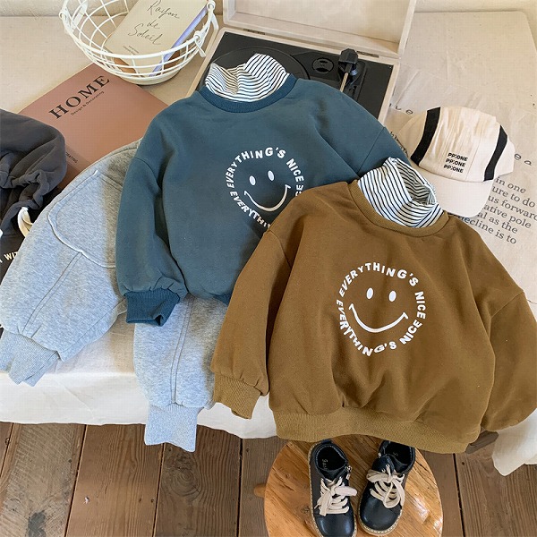 秋冬新作 韓国風子供服 キッズ服 パーカー 長袖 裹起毛 男女兼用 トップス 2色