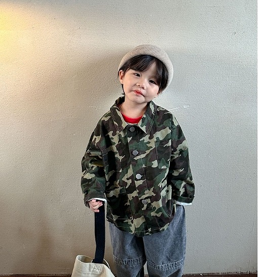 INS秋新作 韓国風子供服 ベビー服 キッズ服 コート ジャケット 長袖 トップス 迷彩