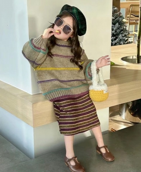 ins秋新作 韓国風子供服 ベビー服 キッズ ニット トップス セーター 人気