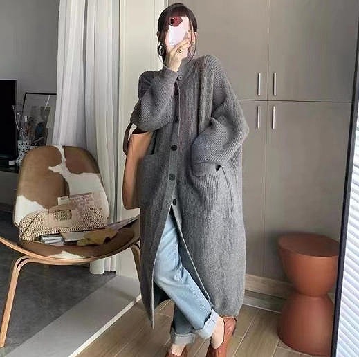 秋冬新作 韓国風 レディース服 セーター ロングニッ カーディガン 高級4色