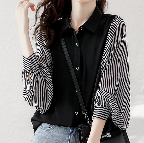 韓国風 レディース服 長袖 Tシャツ シャツブラウス 長袖 レディース 春夏秋 オシャレ｜ドレミファソラ・ねこ