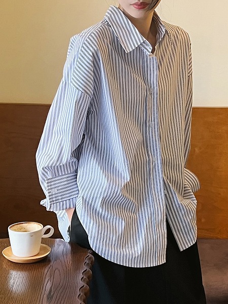 年秋新作 レディース服 トップス ボーダー 長袖シャツ カジュアル 気質 ファッション