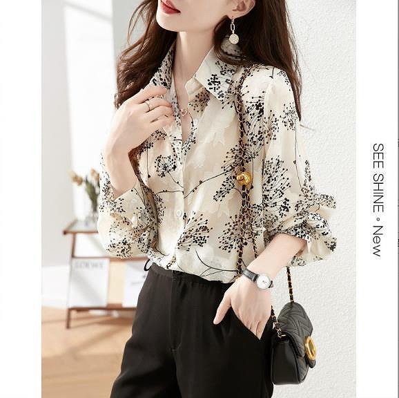 秋新品 トップ レディース 好いたらしいめ 40代 春夏秋新作 オシャレシフォンブラウス 花柄プルオーバー