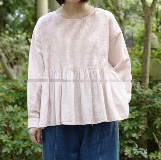 春夏新作 レディース服 長袖 ティーシャツ ゆったり 分かりやすい 心地好い 無地 綿麻 4色 日月