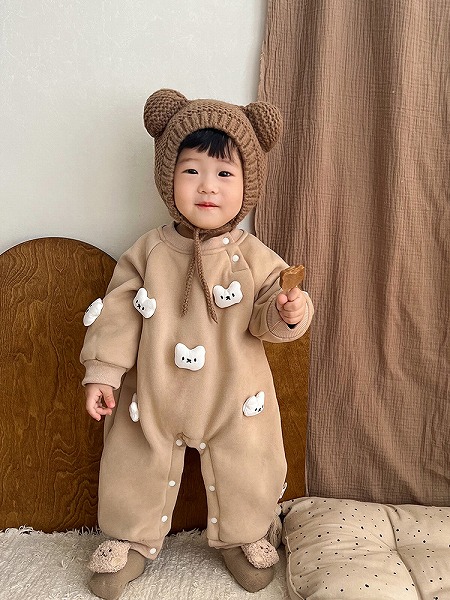 秋冬新品 韓国風ちびっ子服 ベビー服 キッズ服 ロンパース 大層らしい櫂 朦々たる 男女兼用