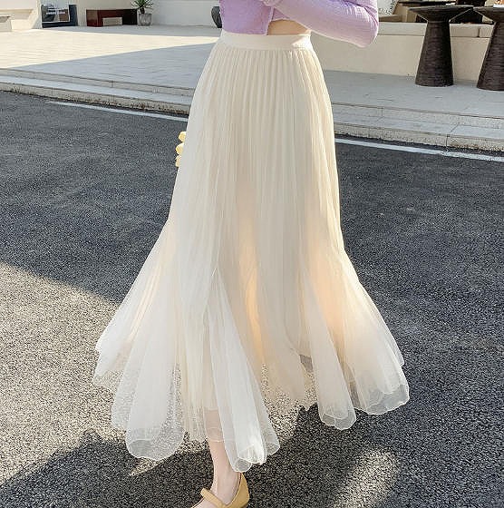 秋冬新作 韓国風 レディース服 スコート チュールスカート 人魚スコート 4色