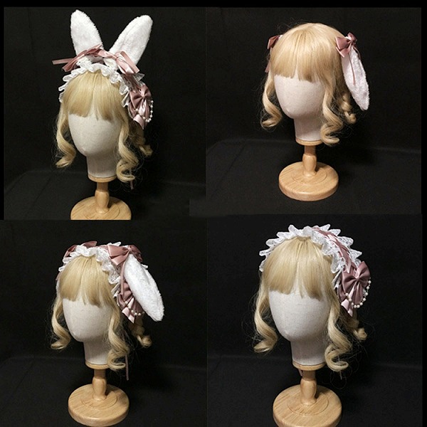 ティーパーティー ロリータ メイド ヘアアクセサリー ヘアバンド ヘアピン リボン レース ボア耳 多WAY