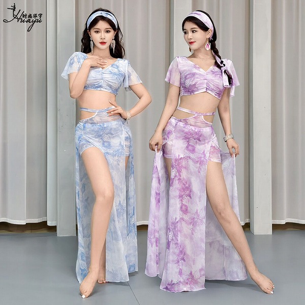 ダンス教室 ベリーダンス ラテンダンス ステージ ワルツ タップダンス シャツ+見せパン付スカート