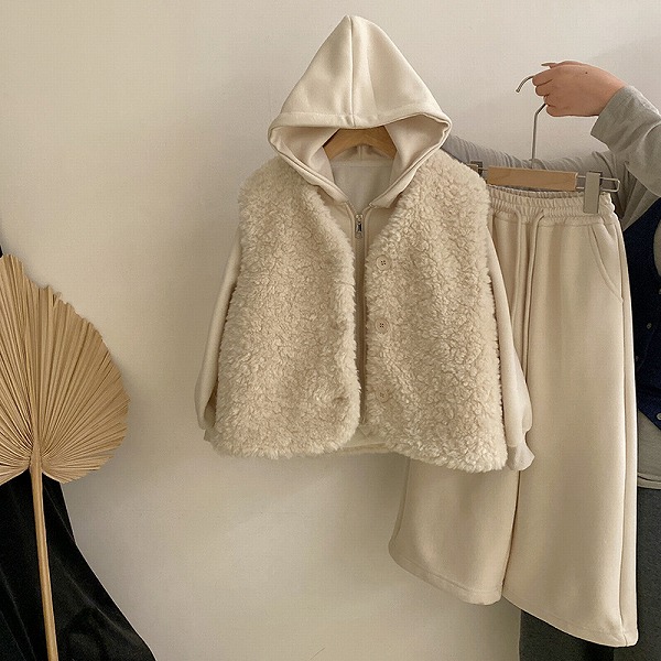 新品★子供服　ベストコート+パーカー+ズボン　セット★120cm～160cm