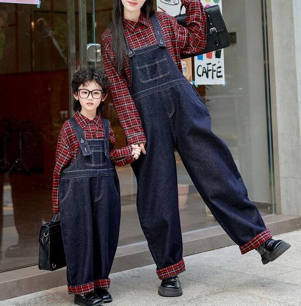 新品★子供服&親子服　厚手サロペット&格子シャツ分けて★90-140cm～M｜ドレミファソラ・ねこ 7,084円