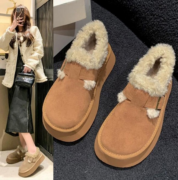 新入荷 レデイーズ 加絨保温 シューズ 靴 ★2色 引き舟35-40